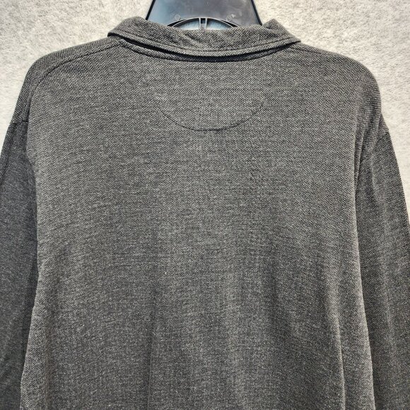 David‎ Donahue Polo Shirt Mens XL Cotton Pullover Herringbone Long Sleeve - Picture 5 of 11